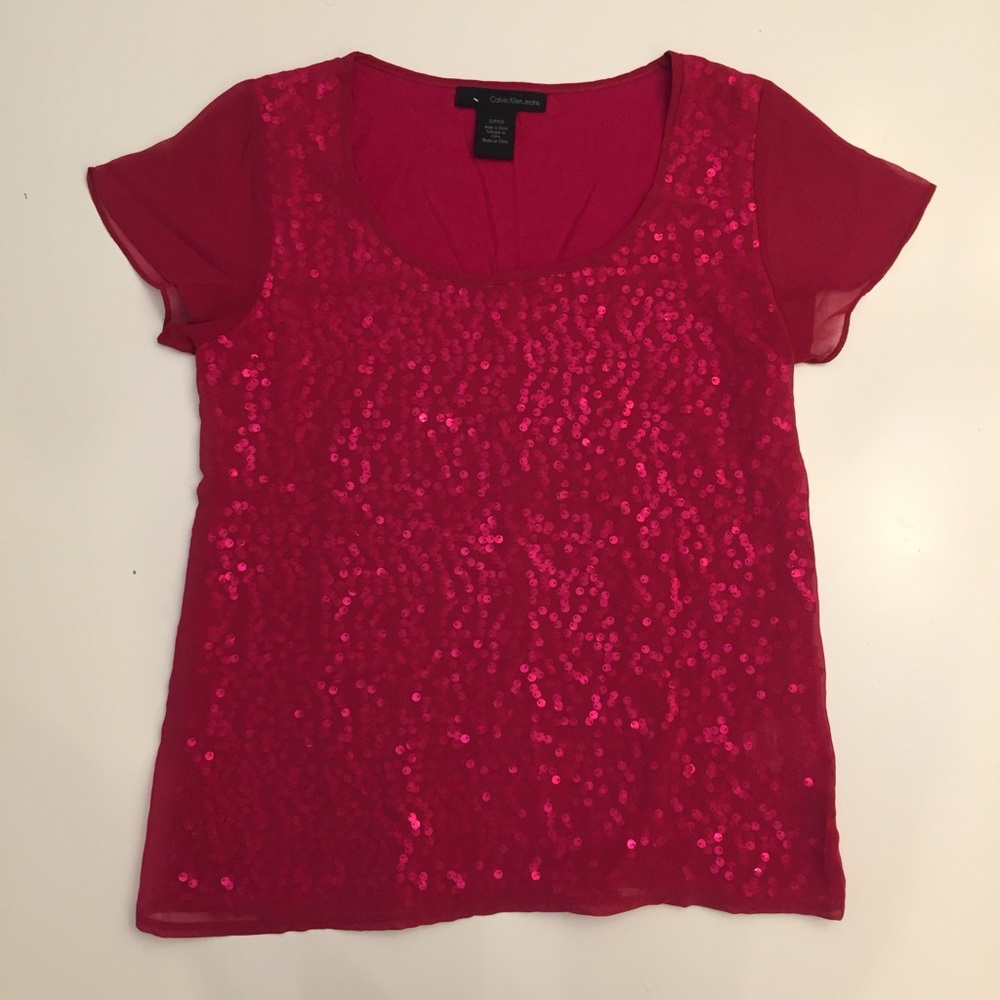 Hot Pink t-shirt with sequins